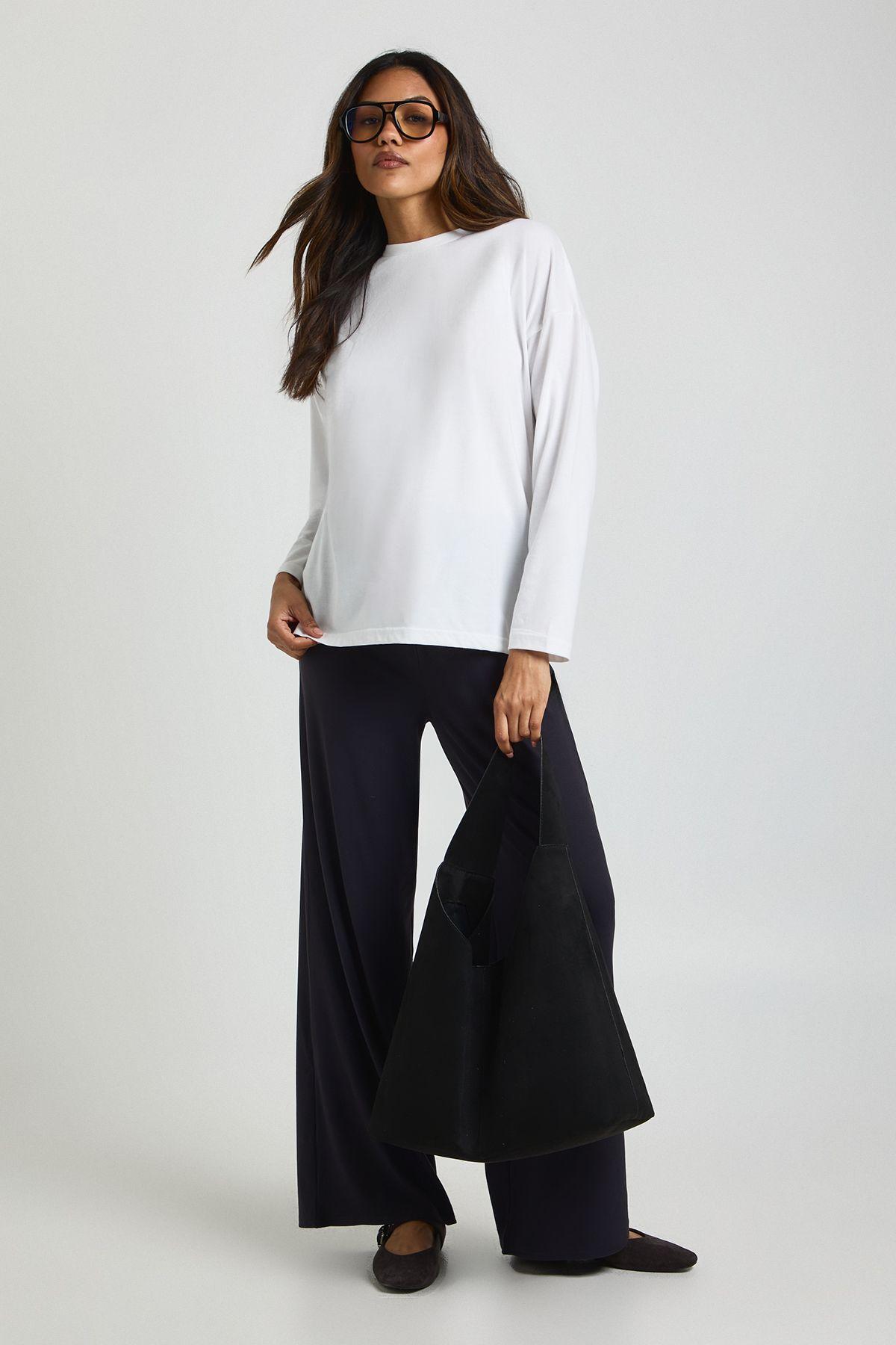 Maternity Super Soft Elasticated Wide Leg Jogger by BOOHOO