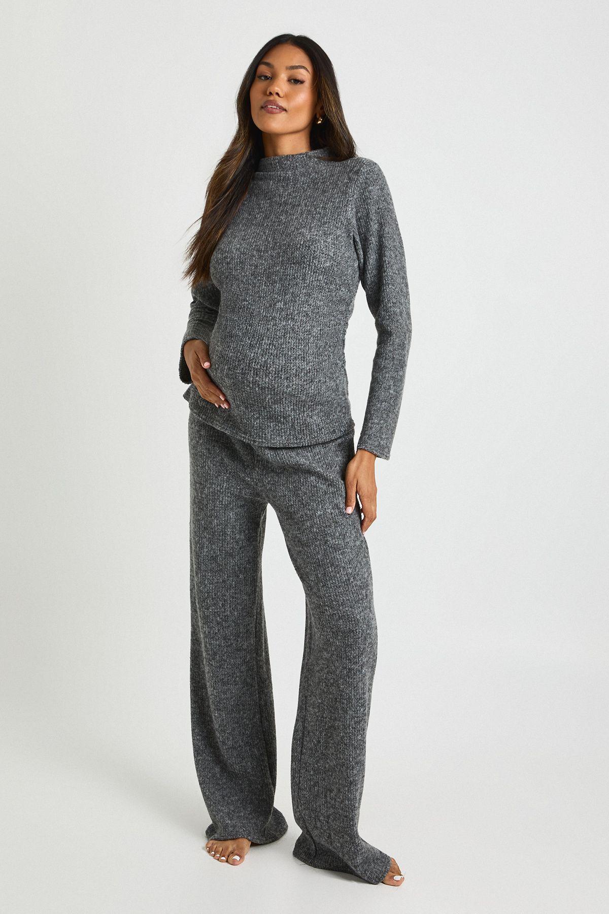 Maternity Textured Long Sleeve Loungewear Set by BOOHOO