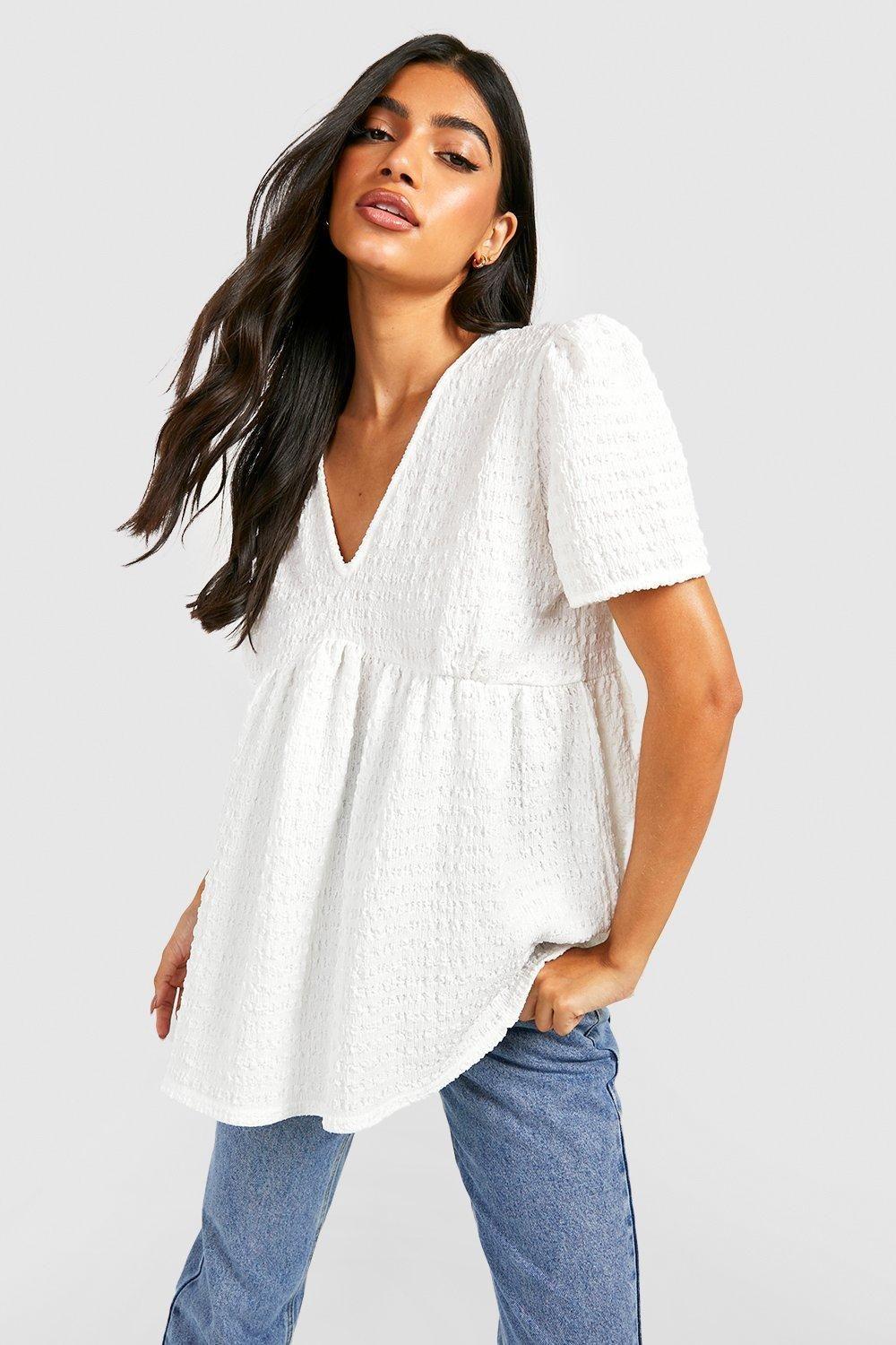 Maternity Textured Smock Top by BOOHOO