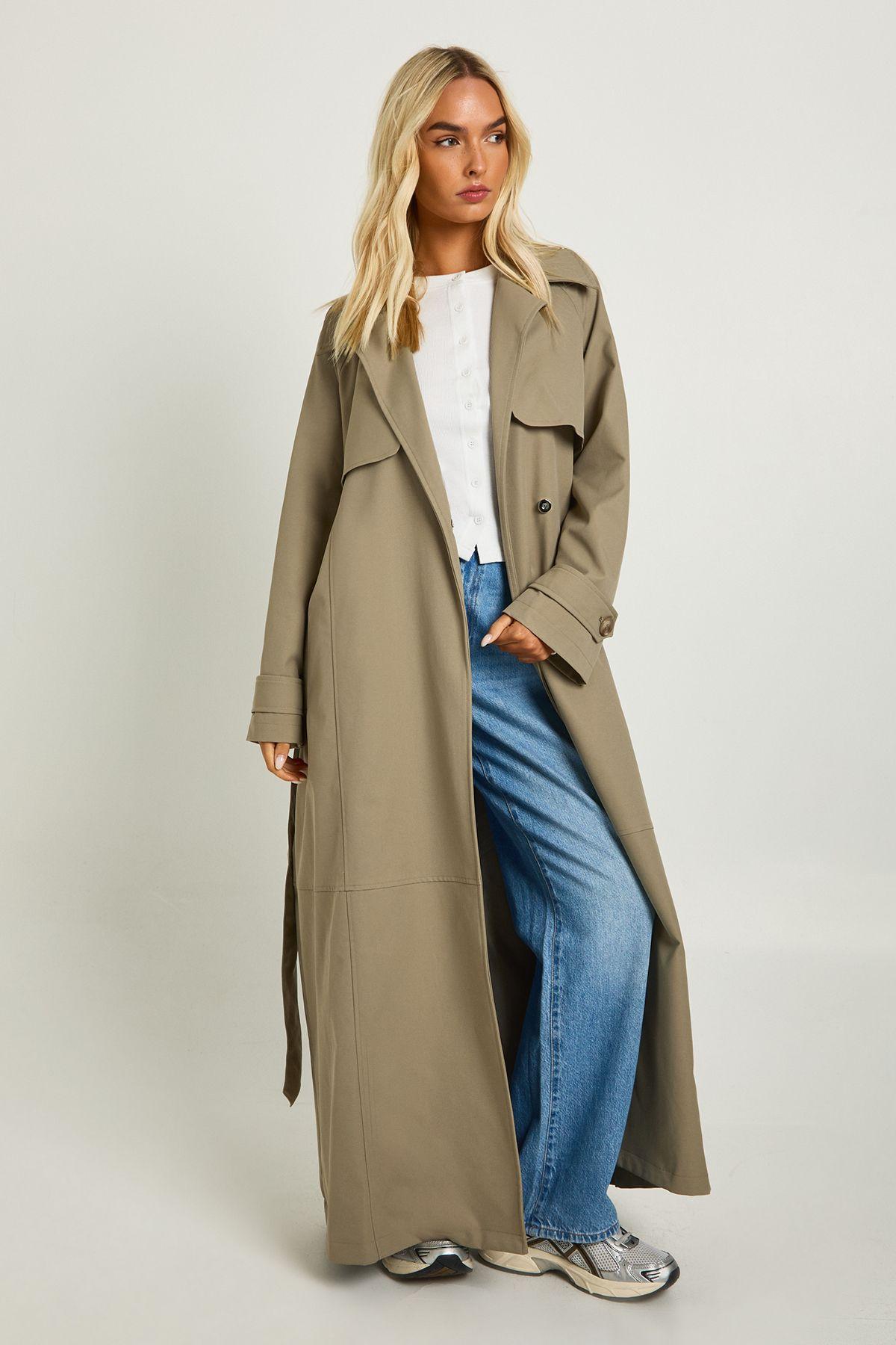 Maxi Belted Trench Coat by BOOHOO