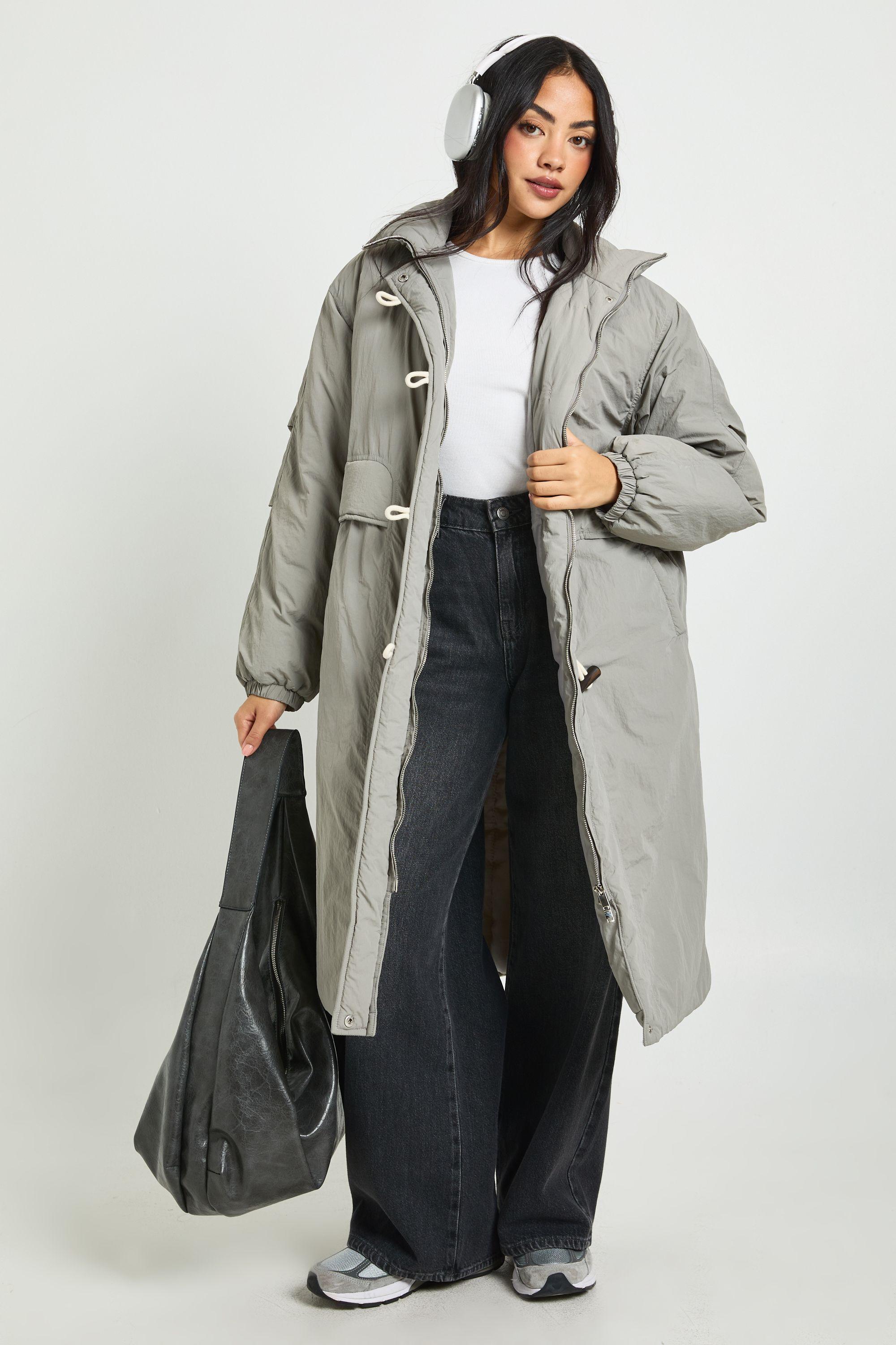 Maxi Puffer with Toggles by BOOHOO