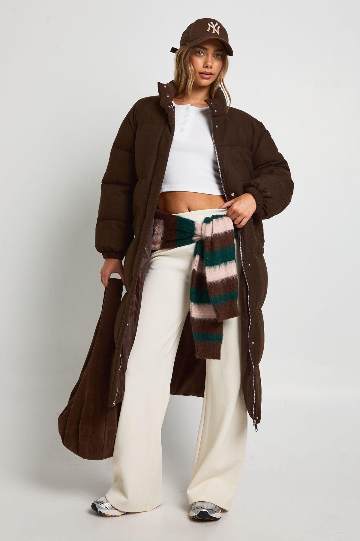 Maxi Wool Look Puffer Jacket by BOOHOO Maxi Wool Look Puffer Jacket by BOOHOO