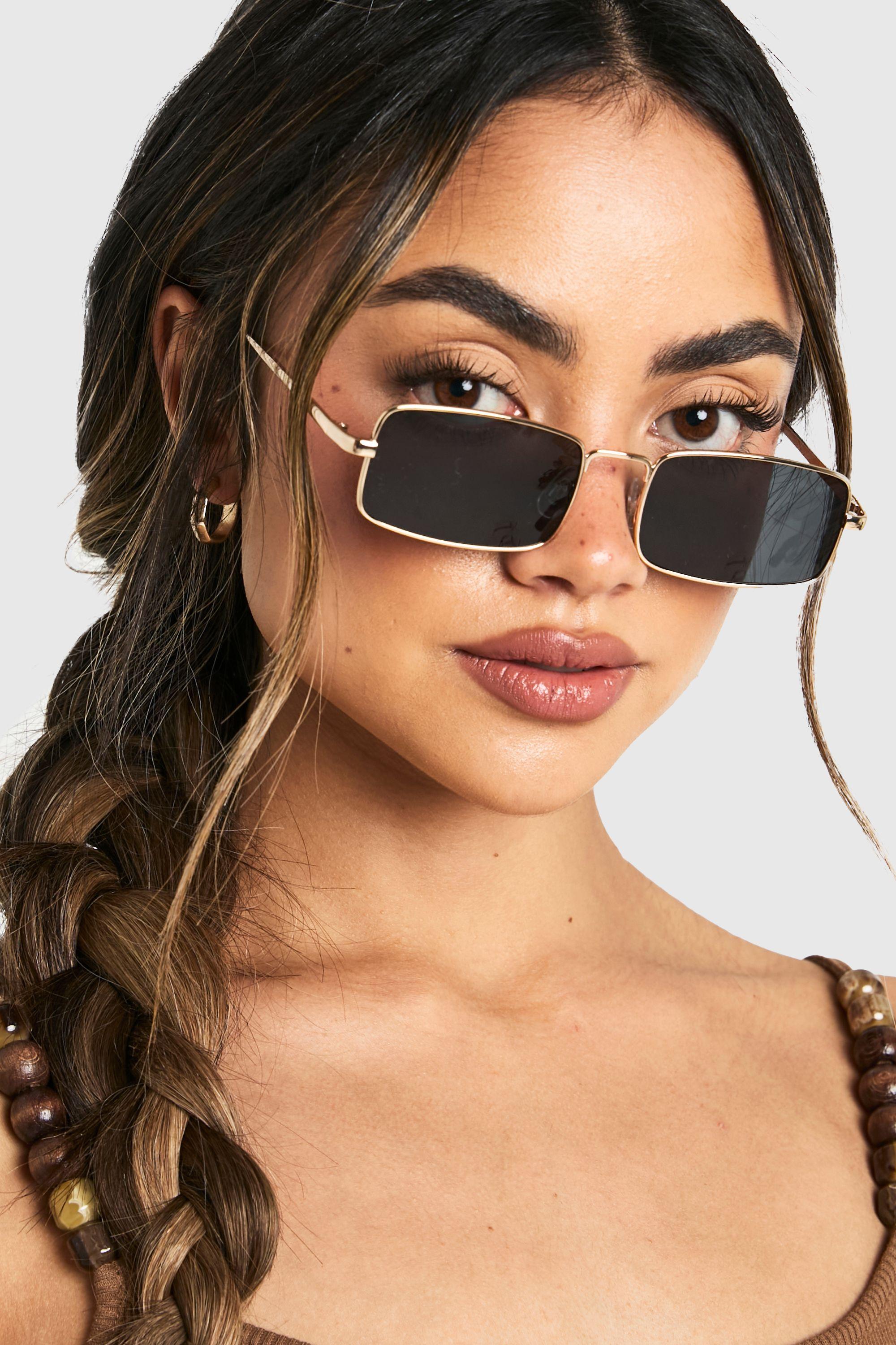 Metal Frame Square Sunglasses by BOOHOO