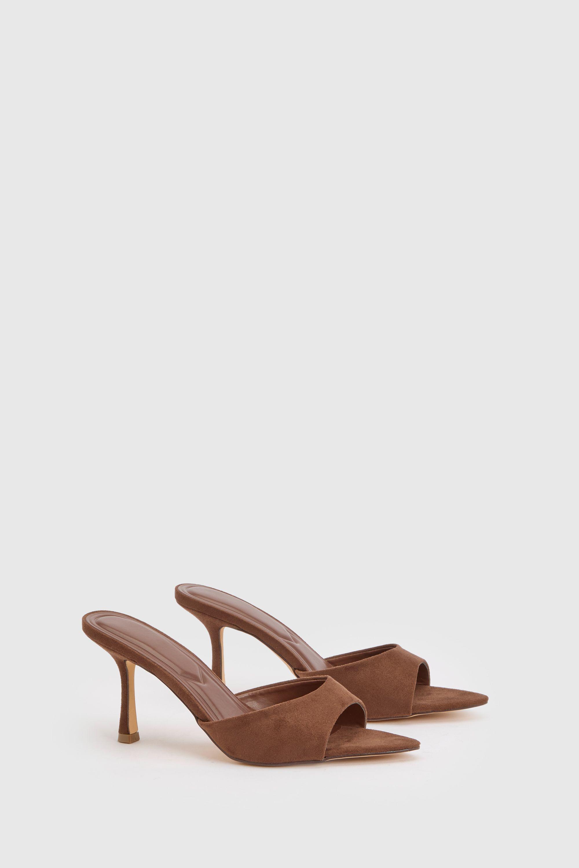 Mid Height Stiletto Heeled Mules by BOOHOO