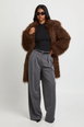 Midi Mongolian Faux Fur Jacket by BOOHOO Midi Mongolian Faux Fur Jacket by BOOHOO