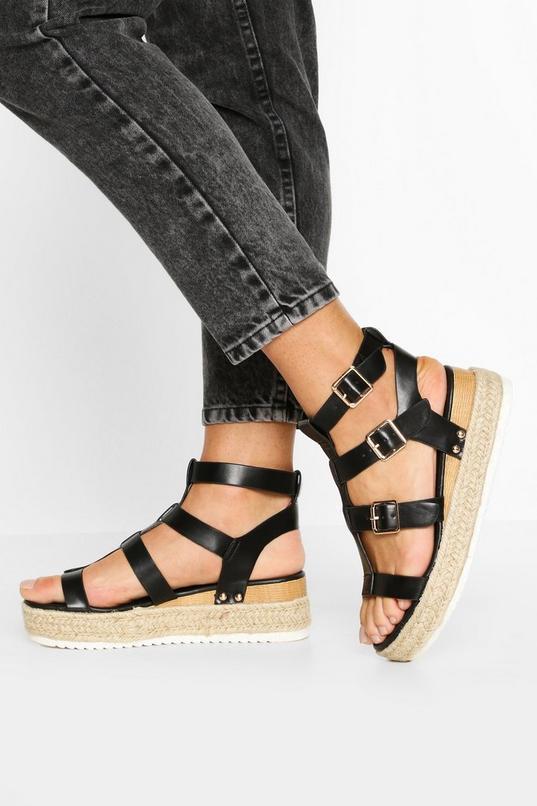 Multi Strap Gladiator Flatforms by BOOHOO Multi Strap Gladiator Flatforms by BOOHOO