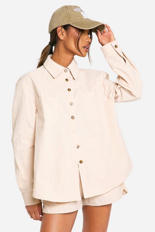 Nylon Oversized Shirt by BOOHOO