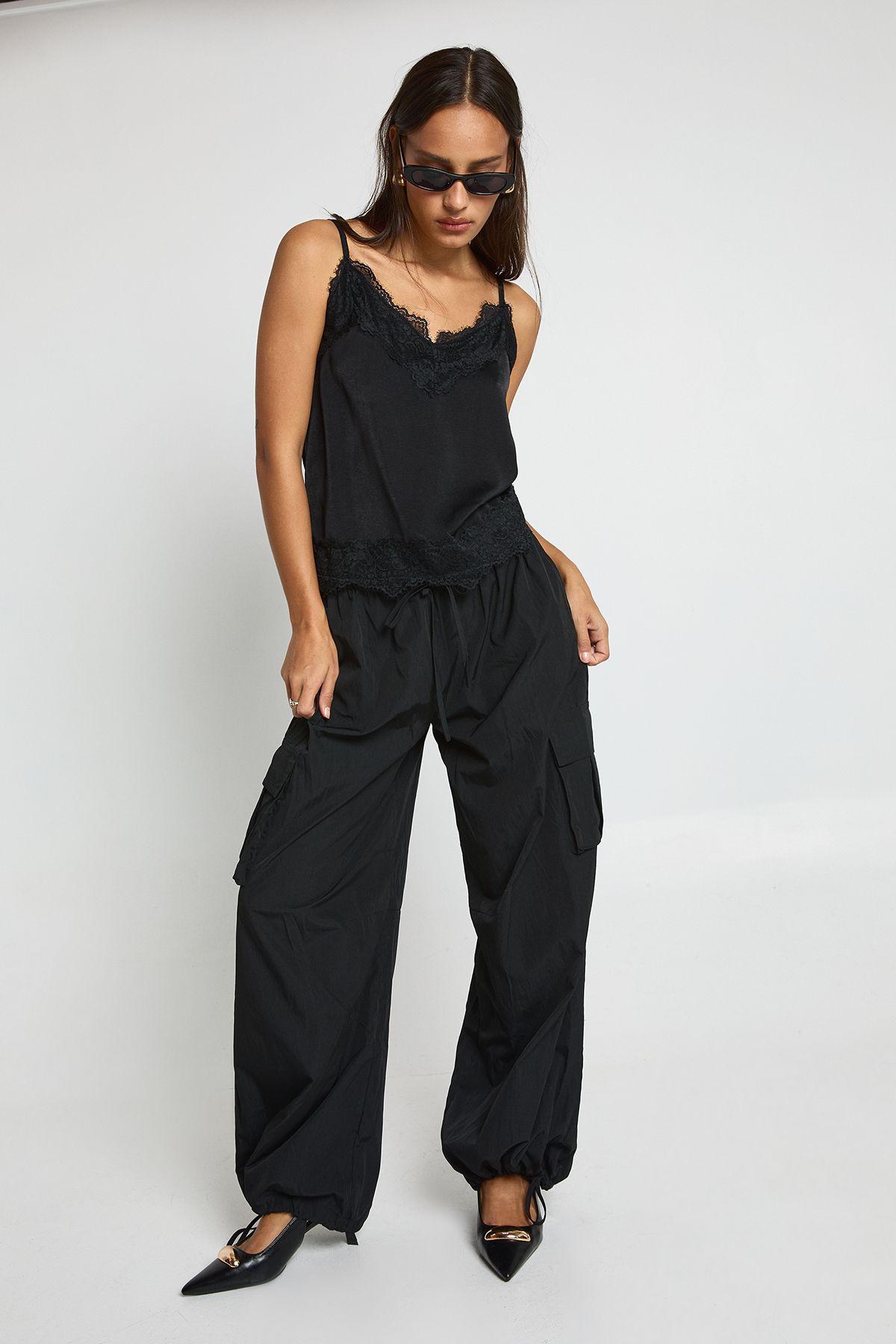 Nylon Parachute Trousers by BOOHOO