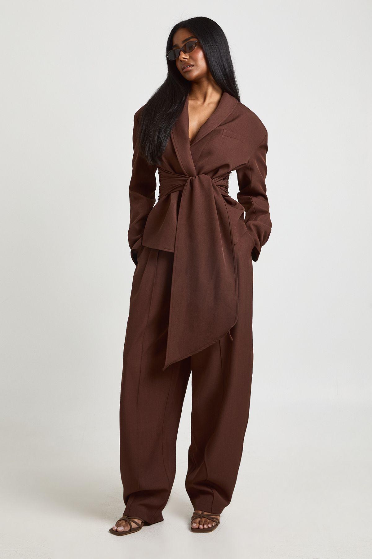 Obi Tie Waist Blazer by BOOHOO
