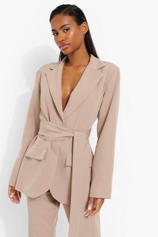 Obi Tie Waist Tailored Blazer by BOOHOO