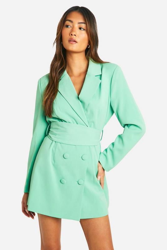 Obi Tie Waist Tailored Blazer Dress by BOOHOO