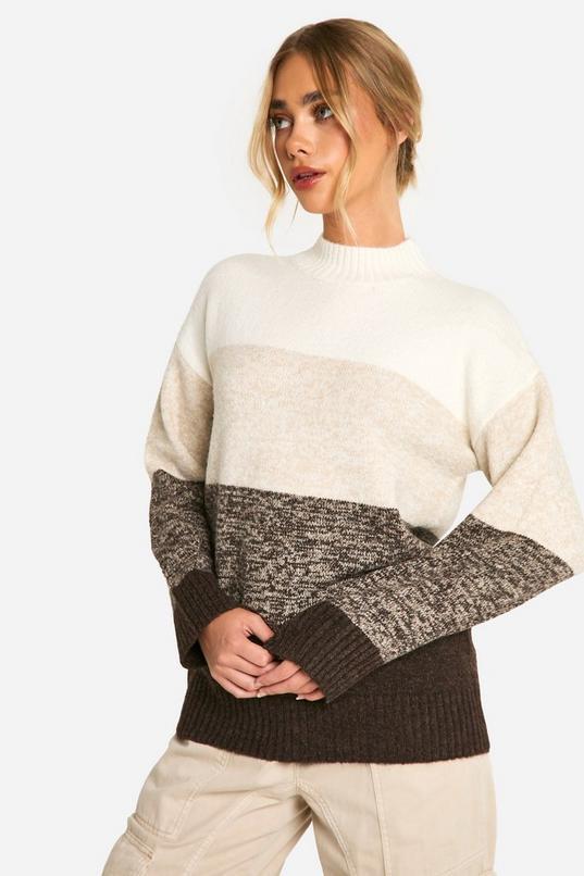 Ombre Stripe Soft Knit Longline Jumper by BOOHOO