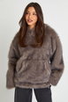 Overhead Faux Fur Coat by BOOHOO