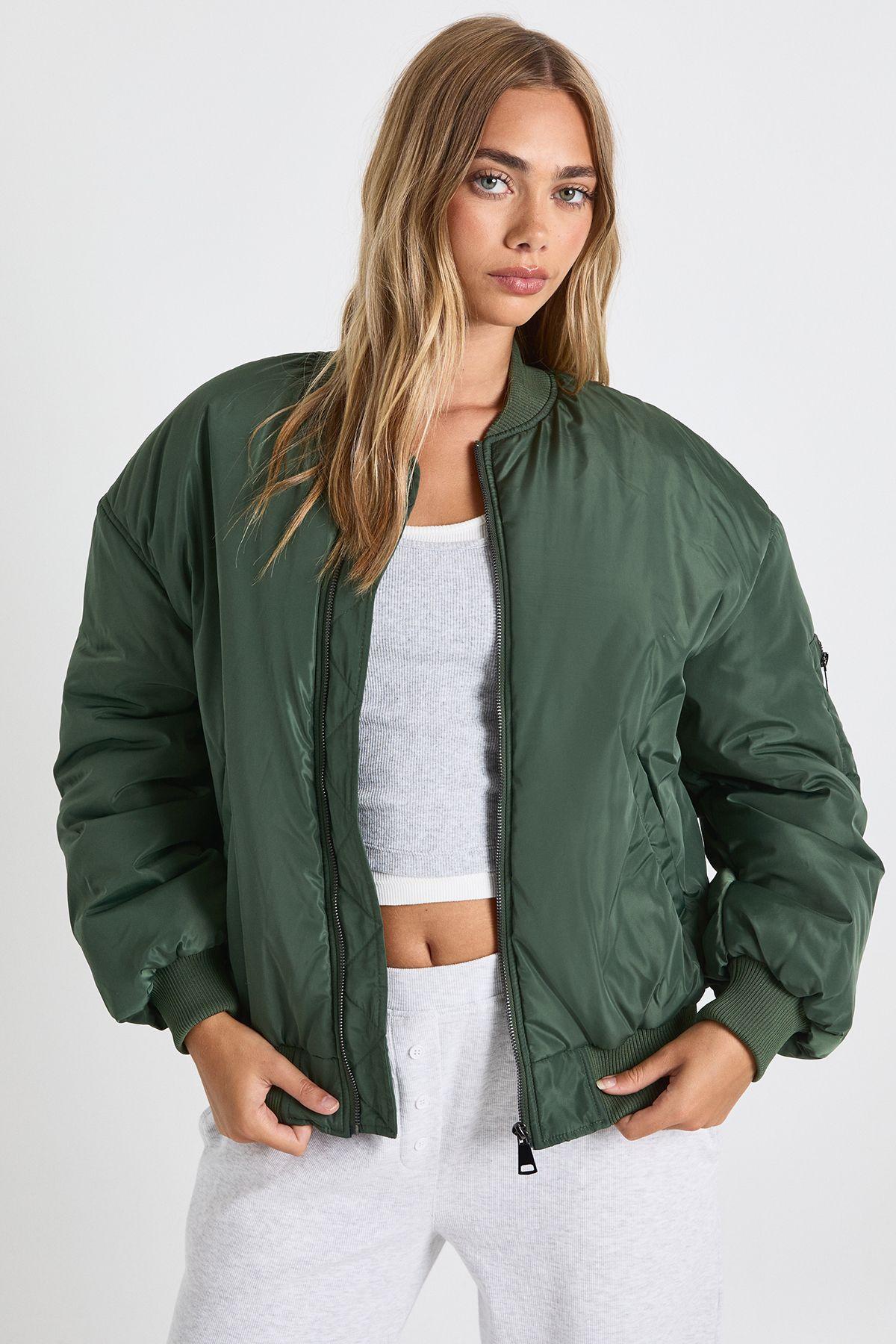 Oversized Bomber Jacket by BOOHOO