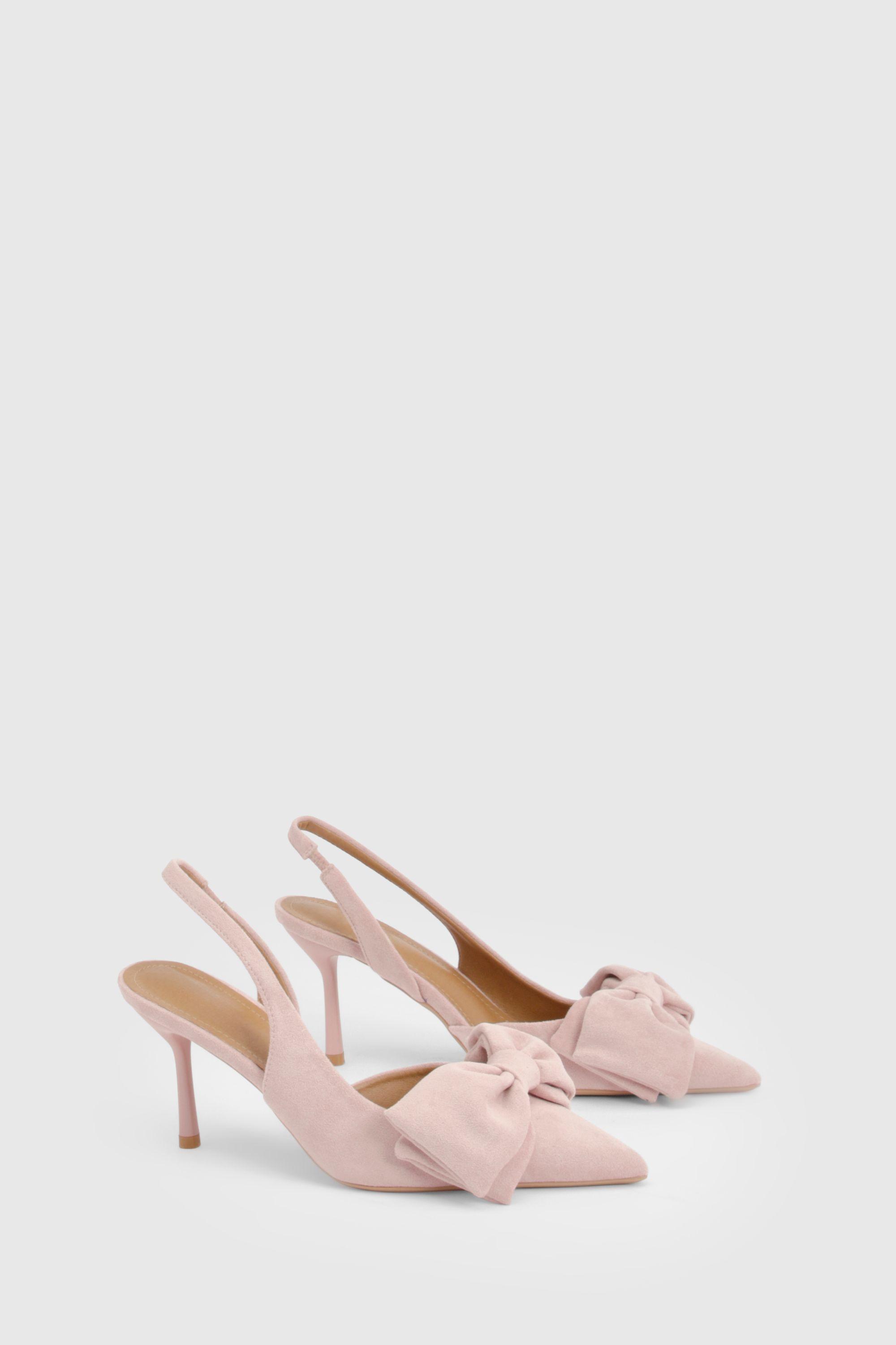 Oversized Bow Slingback Court Heels by BOOHOO