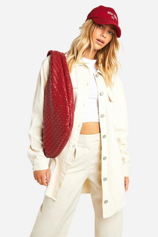 Oversized Ecru Denim Shirt by BOOHOO