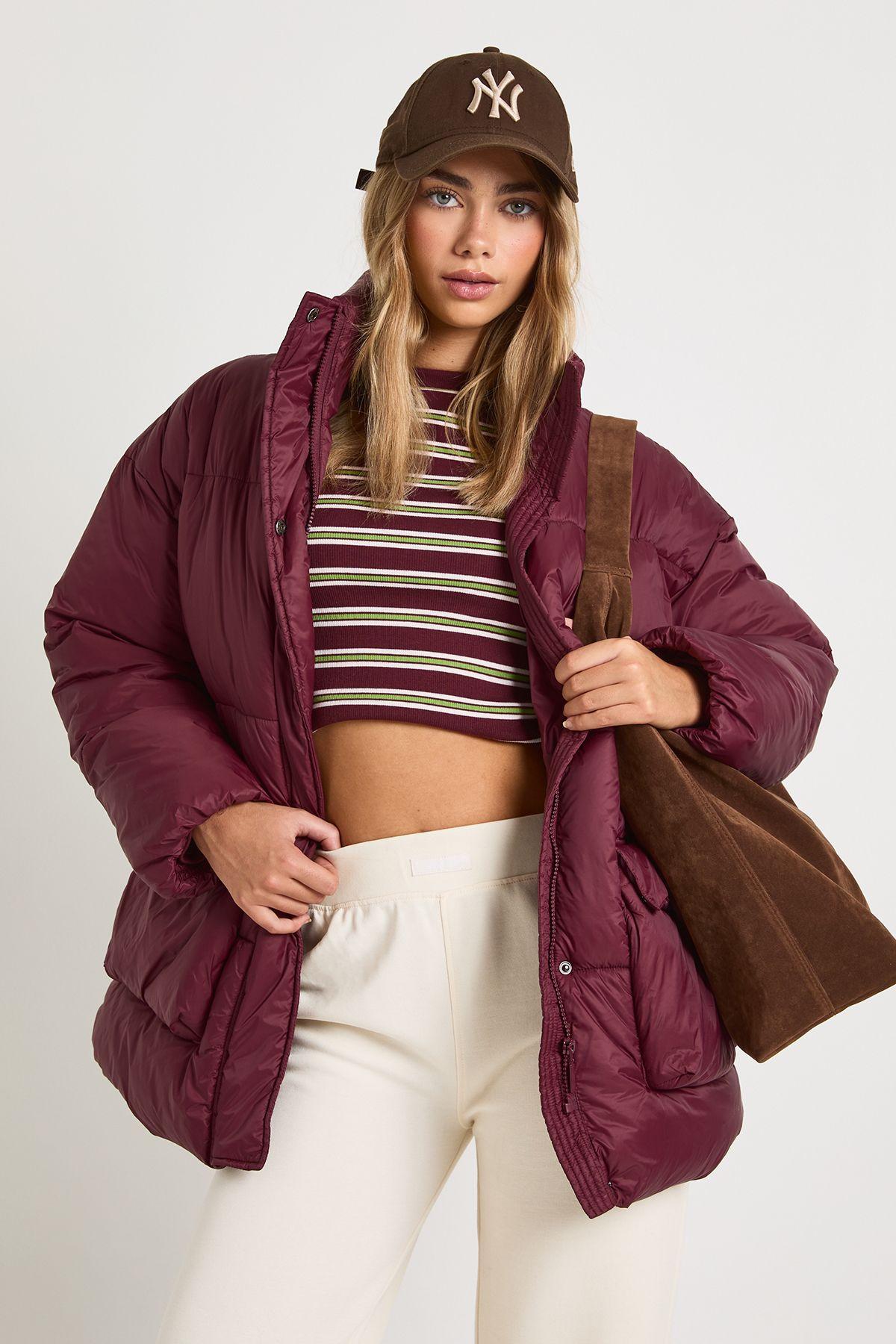 Oversized Hooded Puffer Jacket by BOOHOO