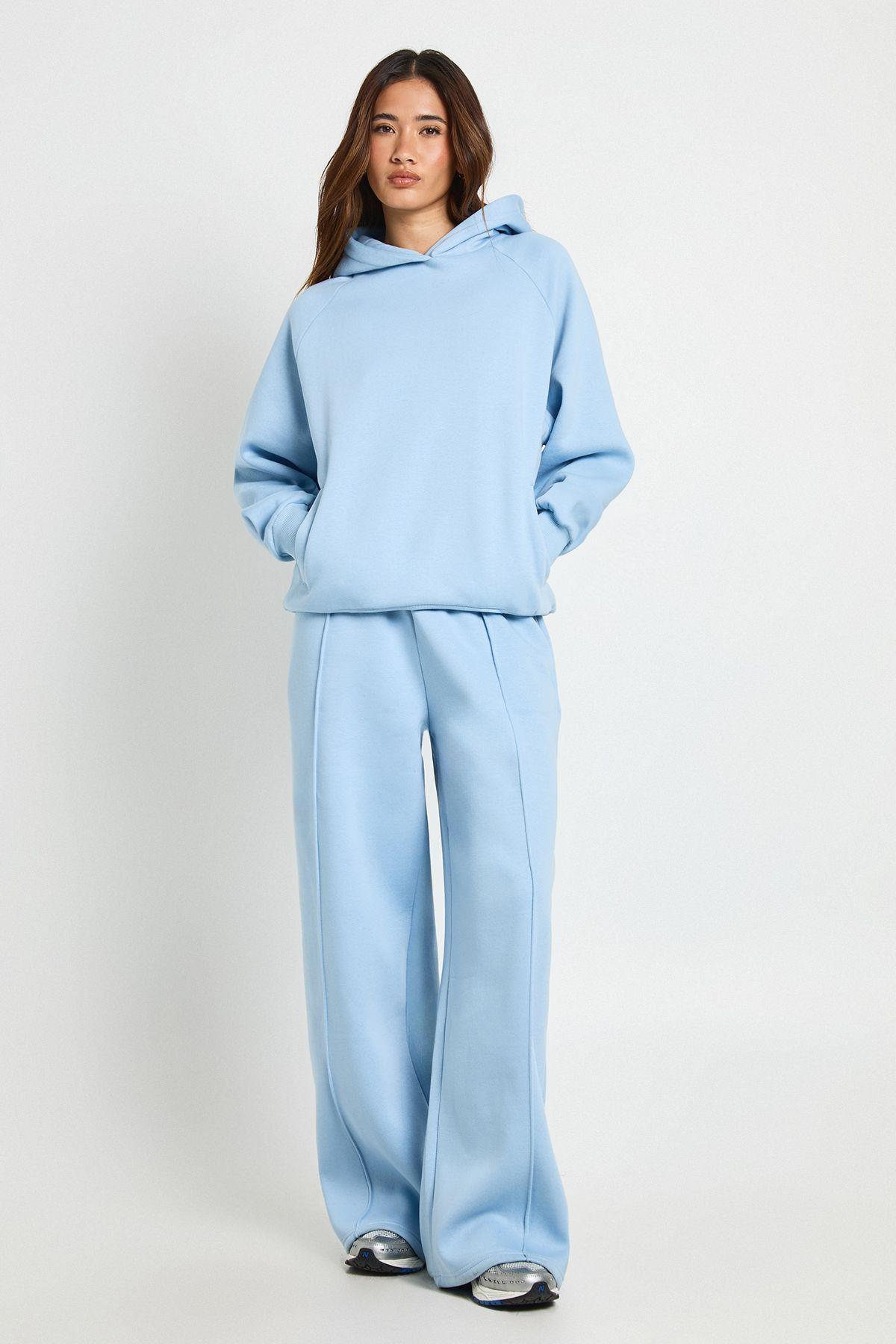 Oversized Hoodie And Pintuck Straight Leg Jogger Tracksuit by BOOHOO
