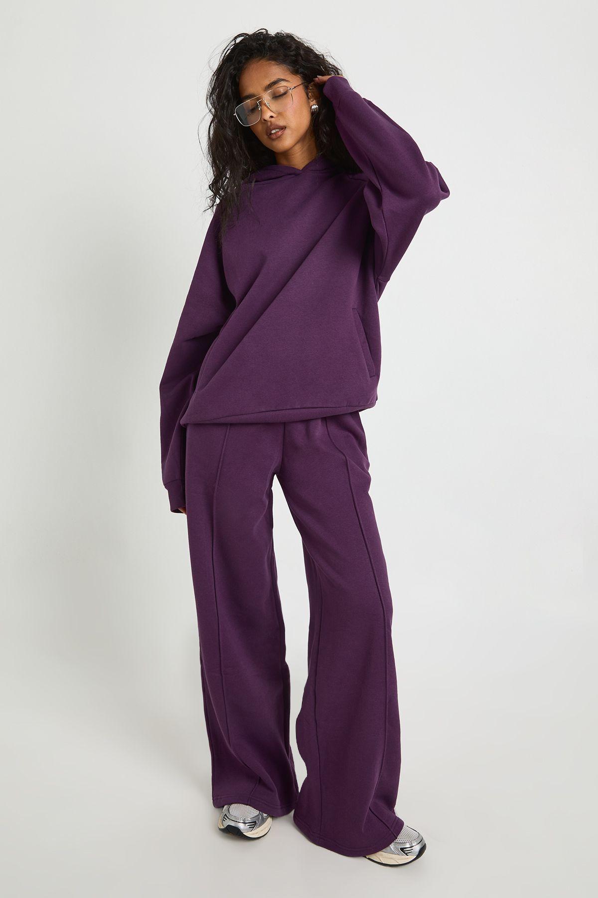 Oversized Hoodie And Pintuck Straight Leg Jogger Tracksuit by BOOHOO