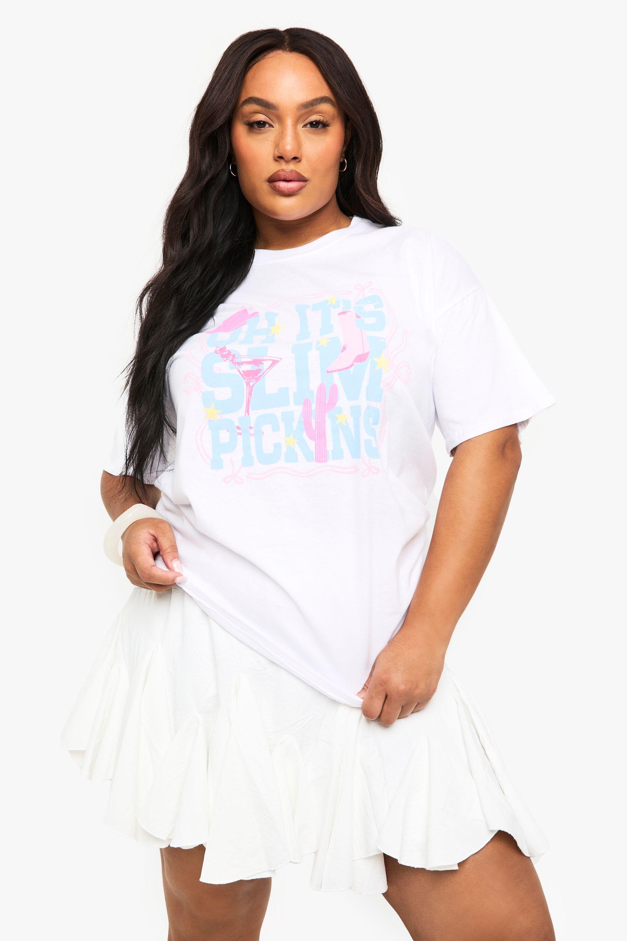 PLUS SLIM PICKINS OVERSIZED T-SHIRT by BOOHOO