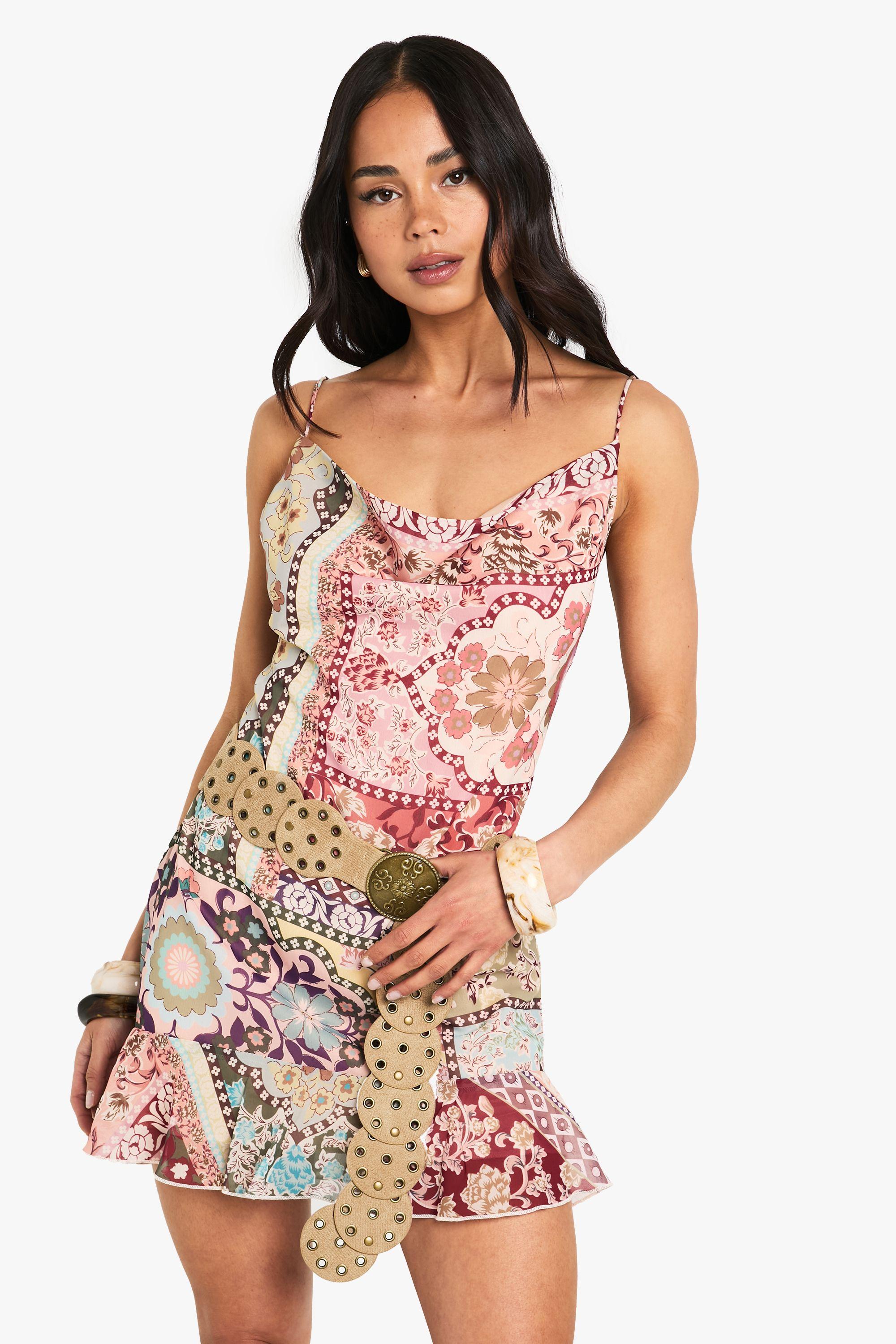 Paisley Chiffon Mini Dress by BOOHOO