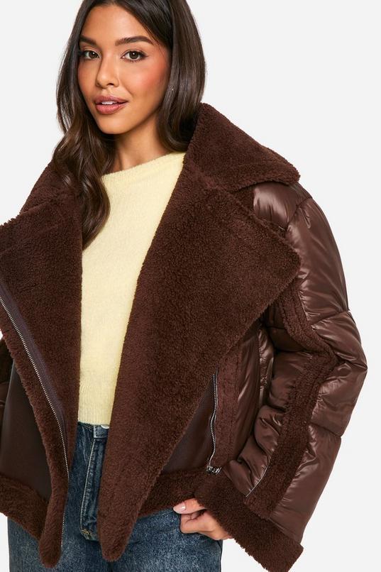 Panelled Puffer Aviator by BOOHOO