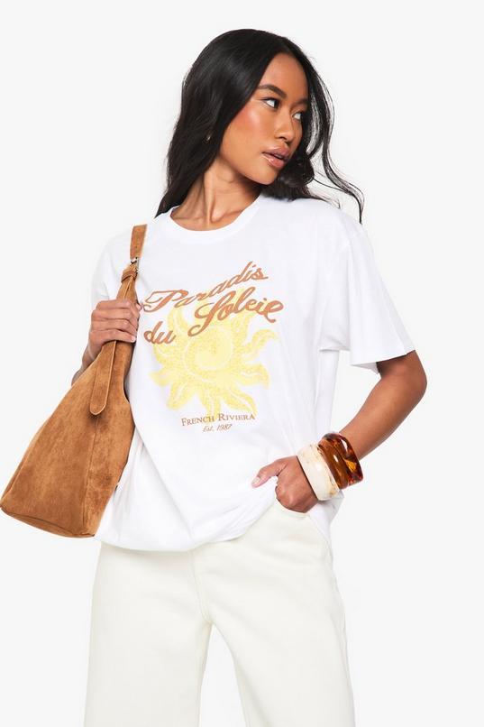 Paradis Du Soleil Oversized Printed T-shirt by BOOHOO