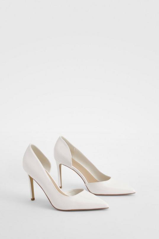 Patent Cut Out Basic Mid Height Court by BOOHOO