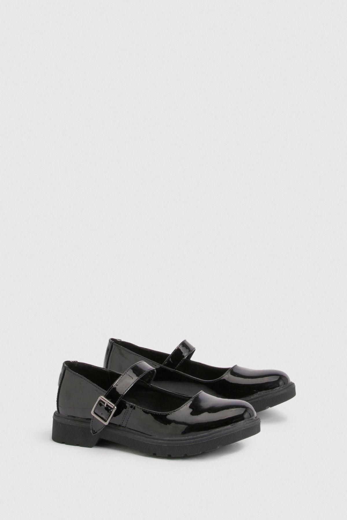 Patent Stitch Detail Mary Janes by BOOHOO