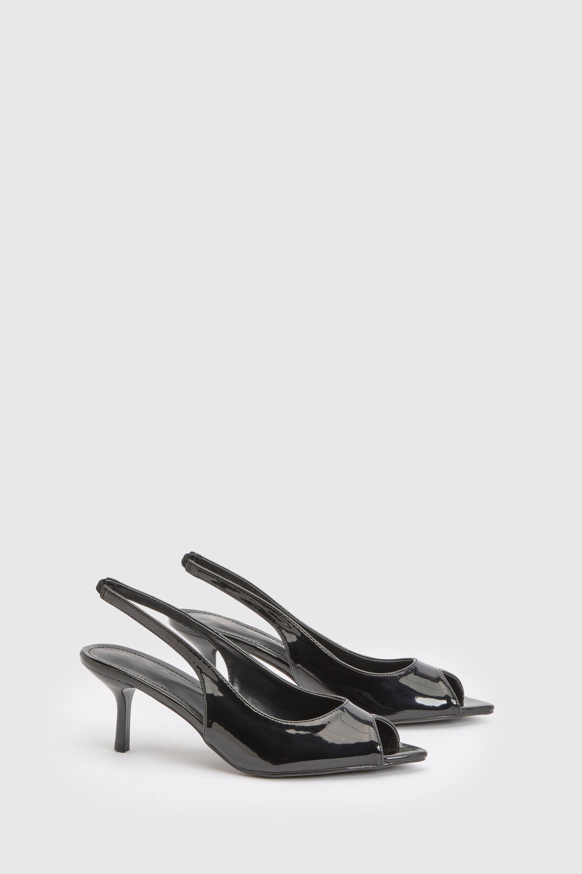 Peep Toe Slingback Heeled Mules by BOOHOO