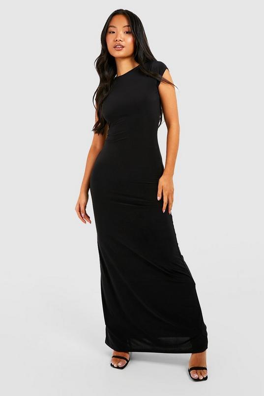 Petite Cap Sleeve Slinky Maxi Dress by BOOHOO