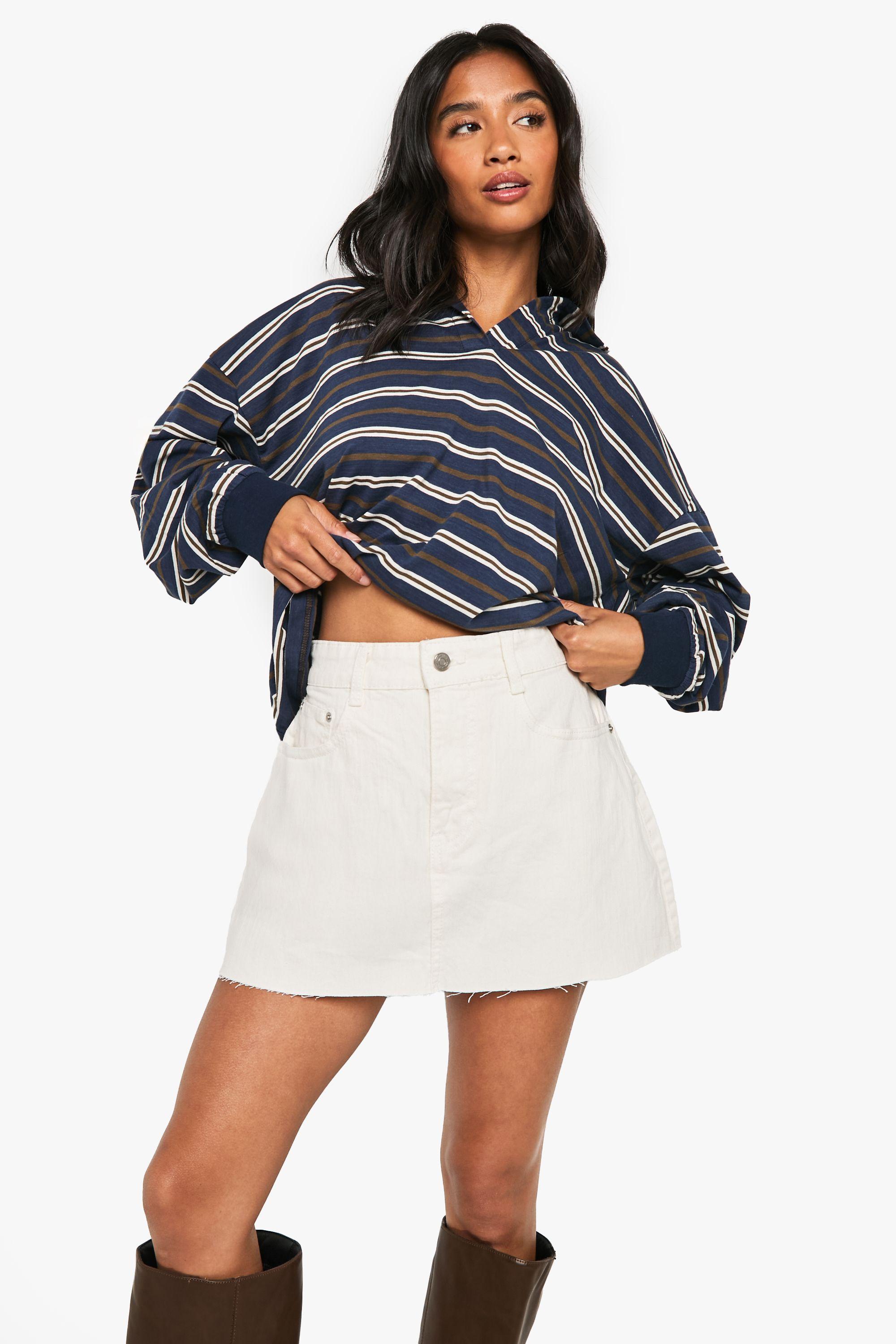 Petite Denim Mini Skirt by BOOHOO