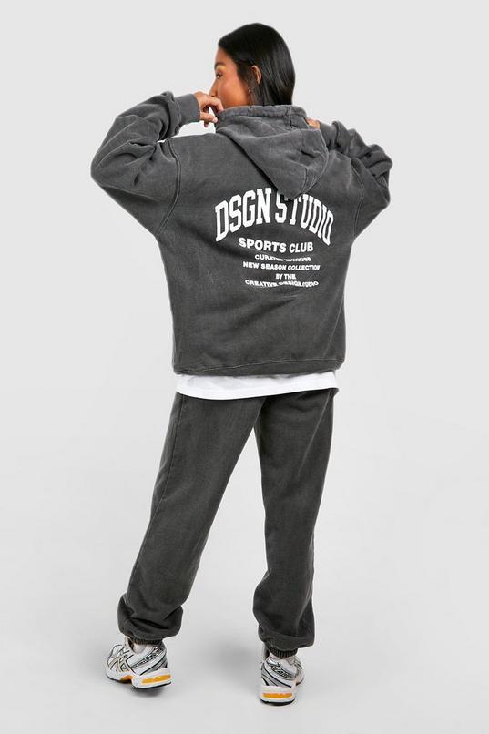 Petite Dsgn Studio Acid Wash Tracksuit by BOOHOO