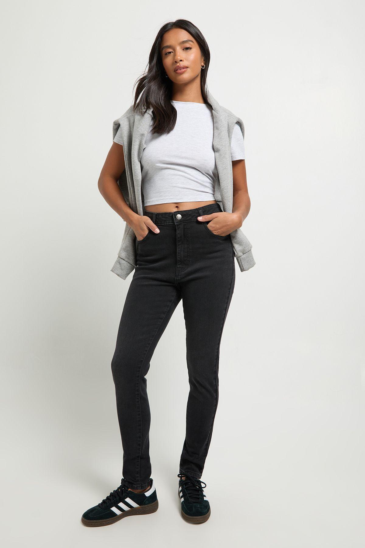 Petite High Waist Booty Lifting Skinny Jean by BOOHOO