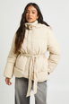 Petite Hooded Belted Puffer Jacket by BOOHOO Petite Hooded Belted Puffer Jacket by BOOHOO
