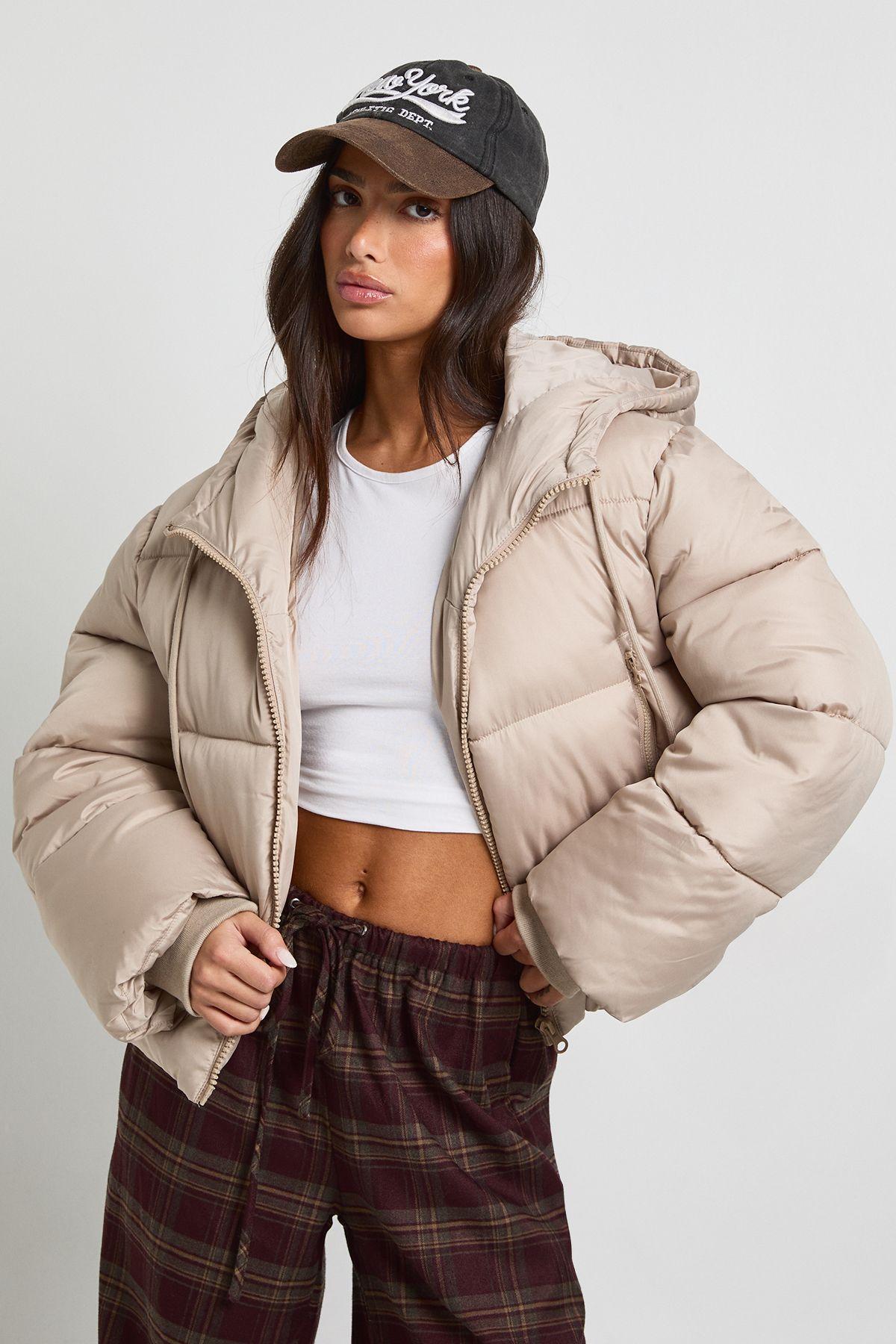Petite Hooded Padded Puffer Jacket by BOOHOO
