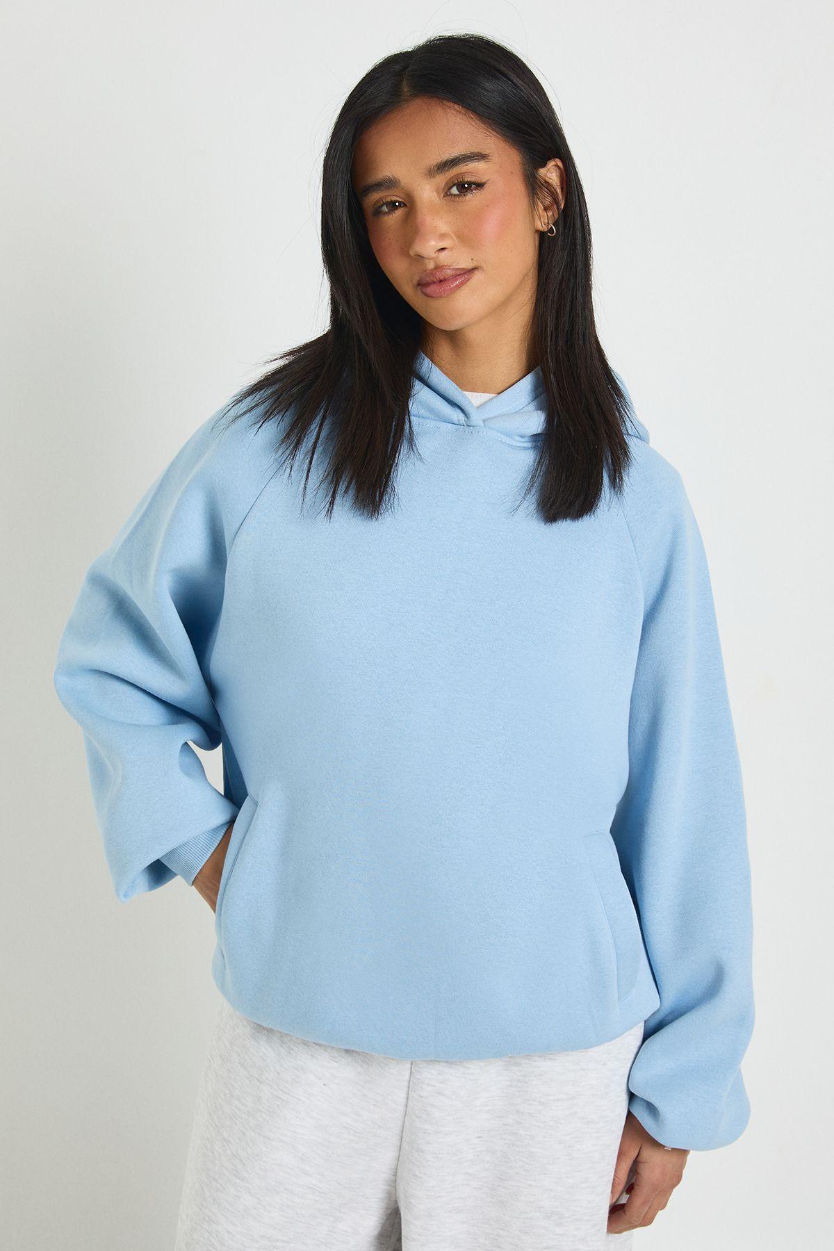 Petite Raglan Seam Oversized Hoodie by BOOHOO