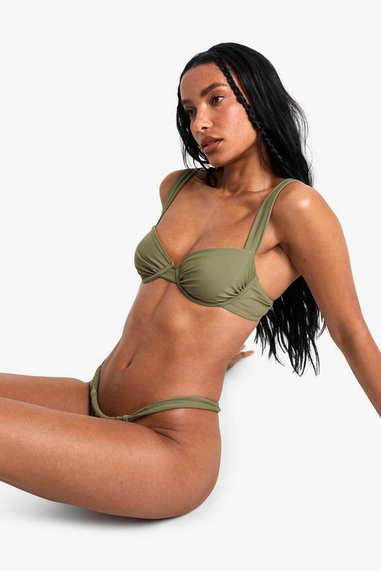 Petite Swimwear Essentials Balcony Bikini Top by BOOHOO