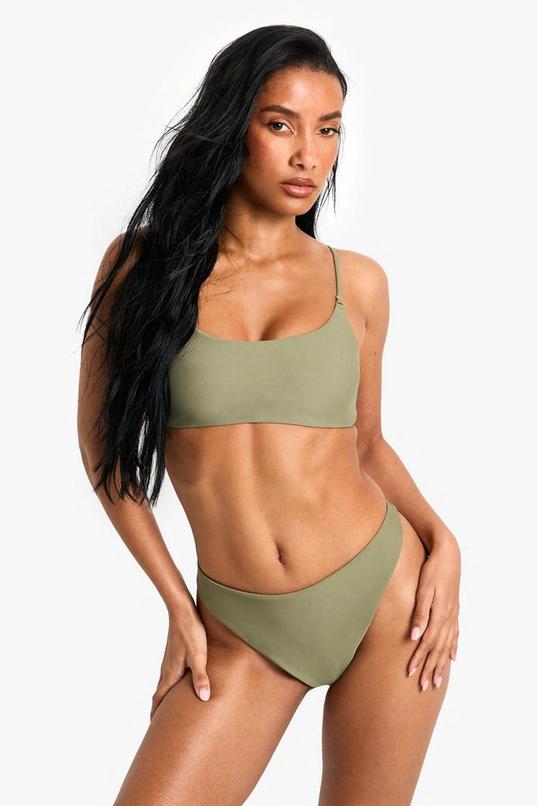 Petite Swimwear Essentials Crop Bikini Top by BOOHOO