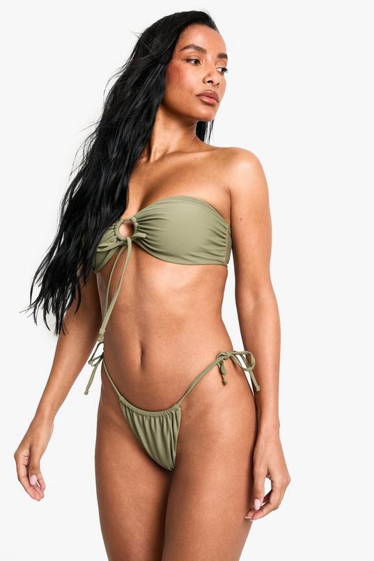 Petite Swimwear Essentials Ruched Tie Side Brief by BOOHOO