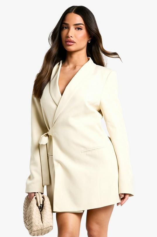 Petite Tie Side Blazer Dress by BOOHOO