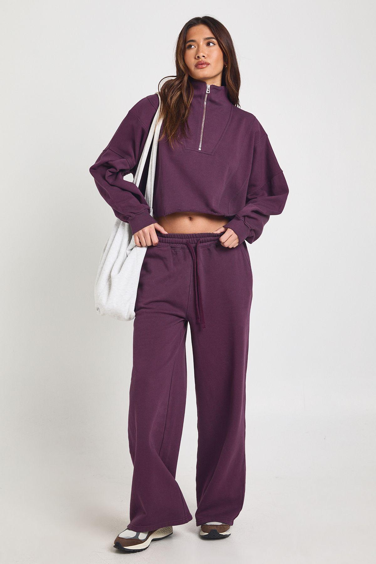Petite Washed Half Zip Funnel Neck Tracksuit by BOOHOO