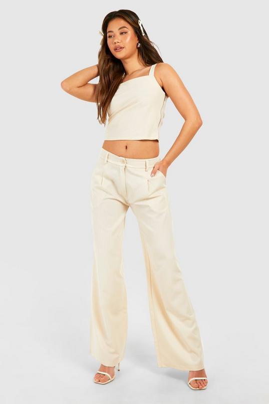Pinstripe Straight Leg Trousers by BOOHOO