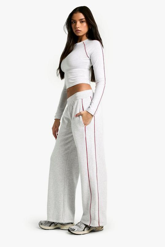 Piping Detail Straight Leg Jogger by BOOHOO Piping Detail Straight Leg Jogger by BOOHOO