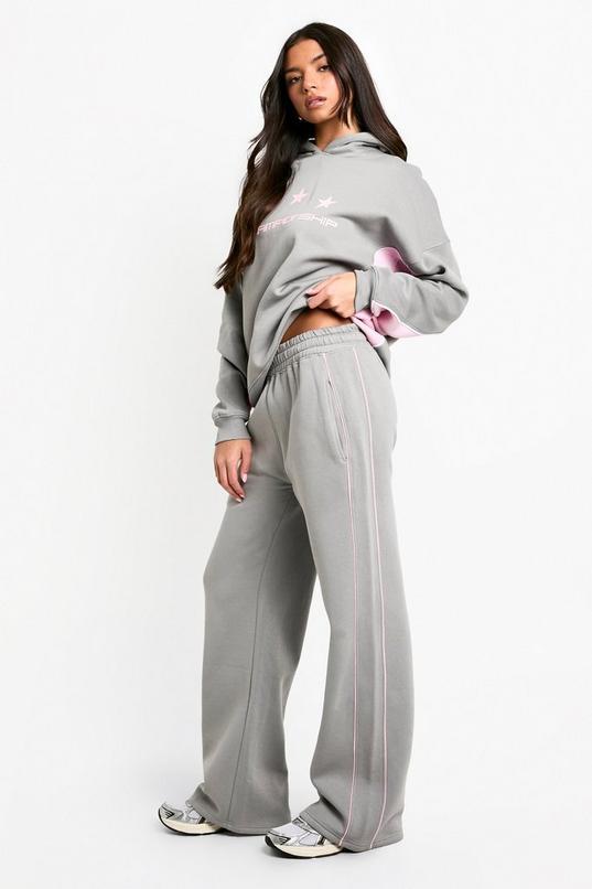 Piping Detail Straight Leg Jogger by BOOHOO