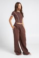 Piping Detail T-Shirt And Straight Leg Jogger Set by BOOHOO