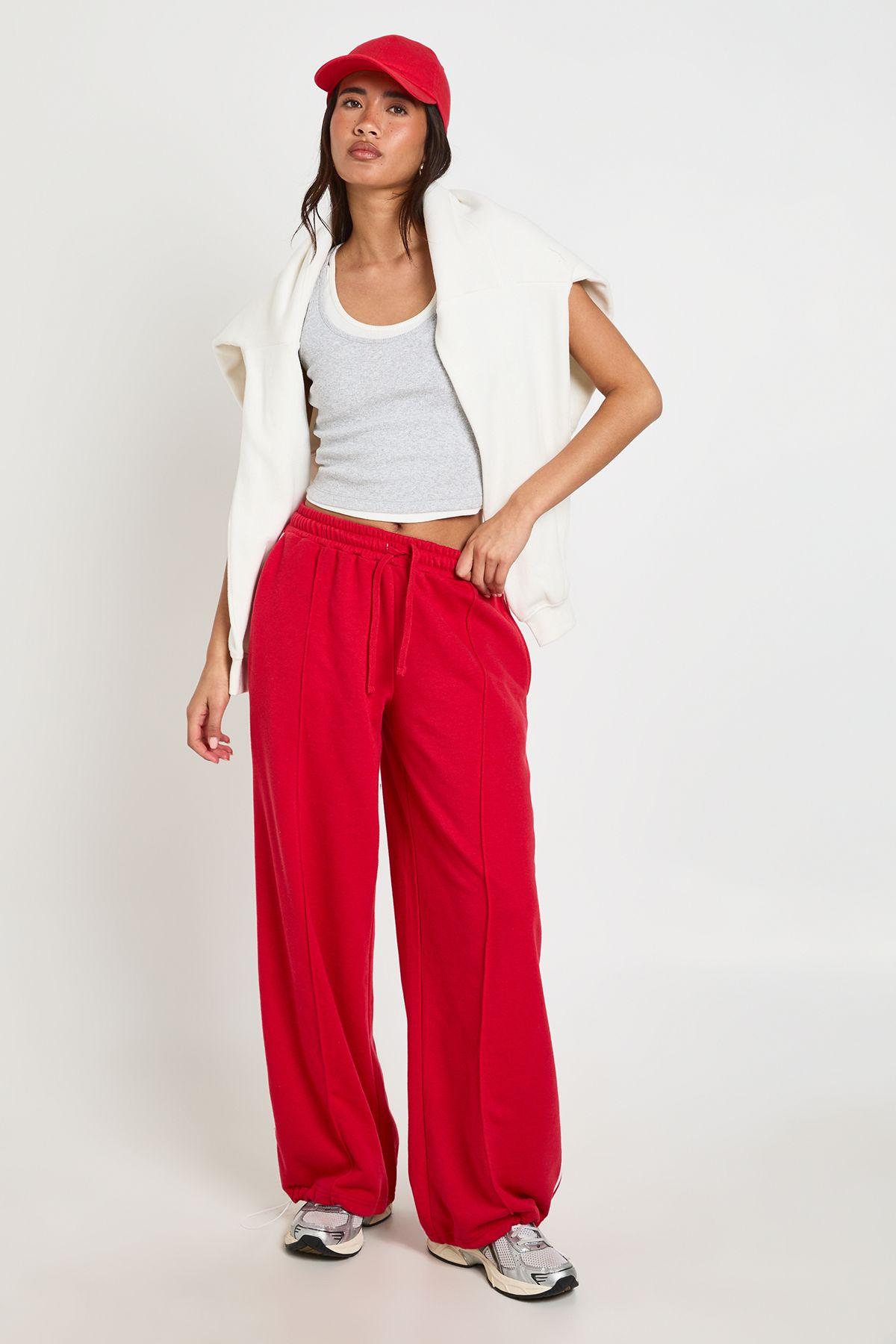Piping Detail Toggle Cuff Loopback Oversized Jogger by BOOHOO