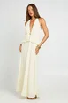 Plisse Gold Trim Plunge Front Maxi Dress by BOOHOO