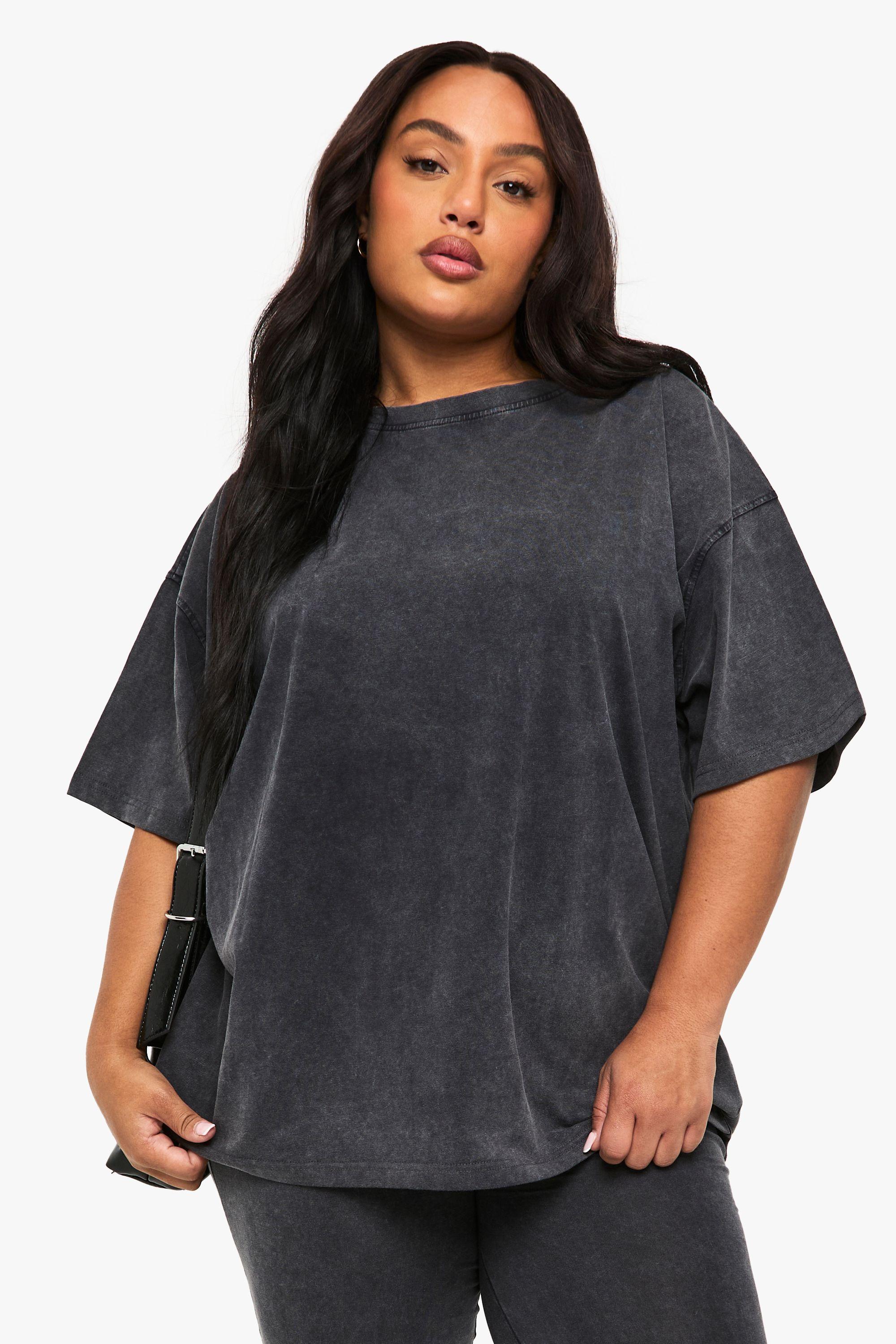 Plus Acid Wash Oversized T-Shirt by BOOHOO