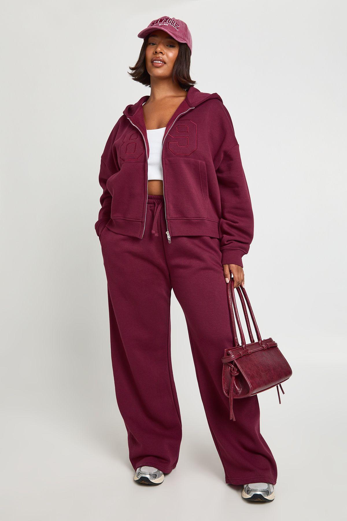 Plus Applique 89 Zip Through Hoodie Tracksuit by BOOHOO